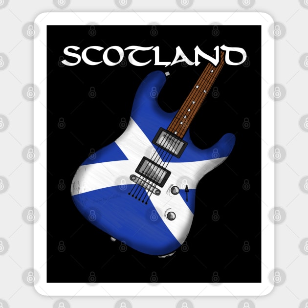 Scottish Flag Guitar Scotland Electric Guitarist Sticker by doodlerob